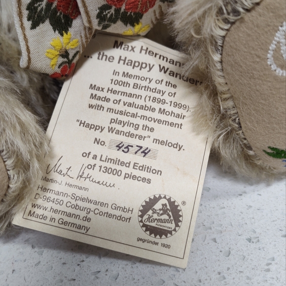 Max Hermann the Happy Wanderer Collectible Bear - Picture 5 of 10